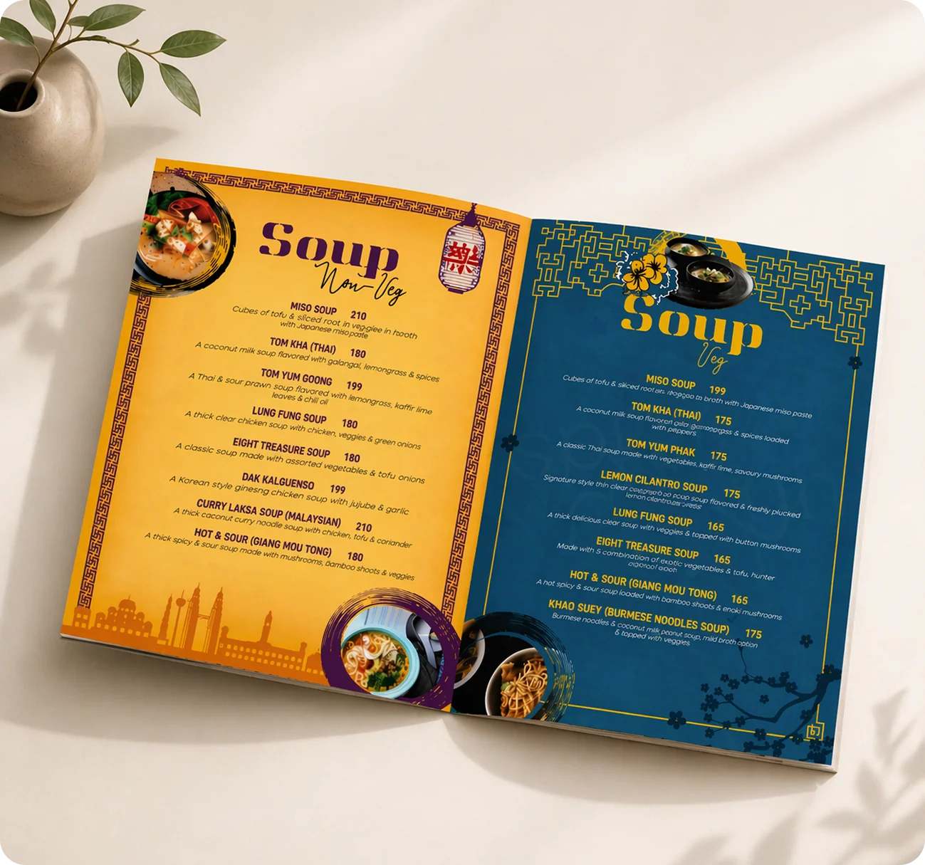 Hao Chi restaurant menu soup page design